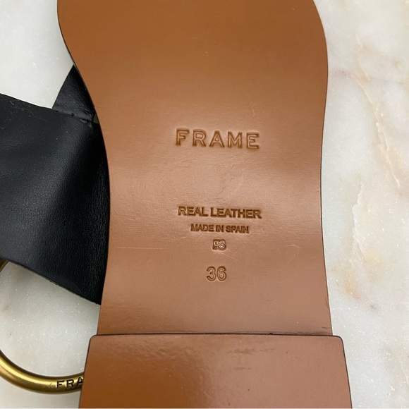 NEW Frame Women’s Sandals Leather Flip Flop Brown Size US 6 36 - Picture 3 of 8